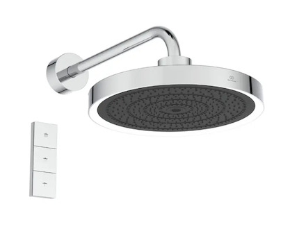 Ideal Standard Idealrain Solos - Hlavová sprcha s připojením, průměr 33 cm, 3 proudy, s LED osvětlením, chrom A7890AA