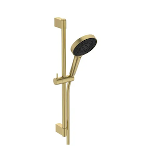Ideal Standard Idealrain Solos - Set sprchové hlavice, tyče a hadice, 3 proudy, EcoFlow, kartáčované zlato A7897A2