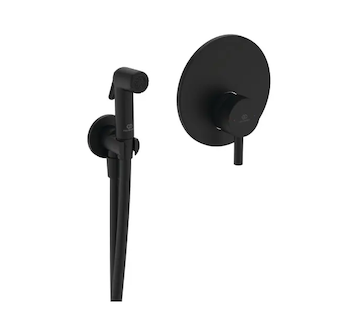 Ideal Standard Idealspray - Bidetová baterie pod omítku, se sprškou, s tělesem, hedvábná černá BD651XG