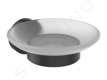 Ideal Standard IOM - Mýdlenka s držákem, černá/satinované sklo A9122XG