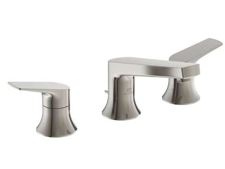 Ideal Standard La Dolce Vita - Umyvadlová baterie s výpustí, 3-otvorová instalace, Silver Storm BD661GN