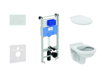 Ideal Standard ProSys - Set předstěnové instalace, klozet Alpha se sedátkem, tlačítko Oleas M1, chrom ProSys120M SP36