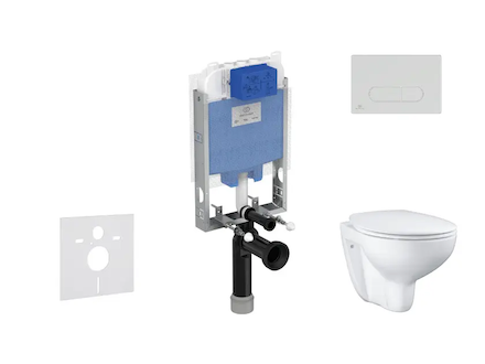 Ideal Standard ProSys - Set předstěnové instalace, klozetu a sedátka  Bau Ceramic, tlačítka Oleas M1, Rimless, SoftClose, chrom 