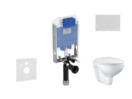 Ideal Standard ProSys - Set předstěnové instalace, klozetu a sedátka  Bau Ceramic, tlačítka Oleas M2, Rimless, SoftClose, chrom 