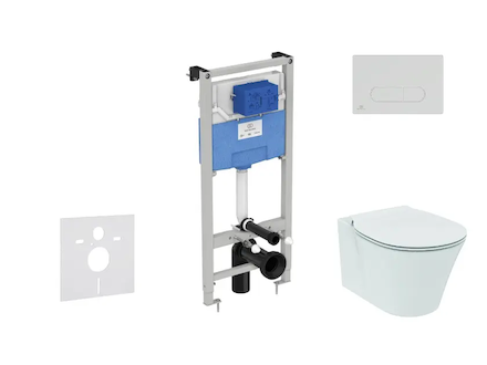 Ideal Standard ProSys - Set předstěnové instalace, klozetu a sedátka  Connect Air, tlačítka Oleas M1, Aquablade, SoftClose, bílá