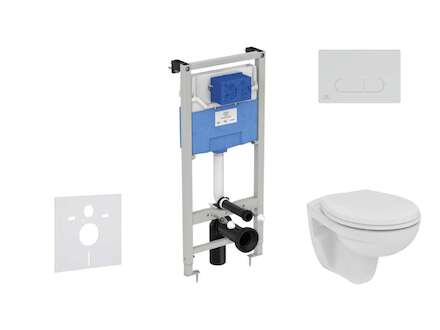 Ideal Standard ProSys - Set předstěnové instalace, klozetu a sedátka  Eurovit, tlačítka Oleas M1, Rimless, SoftClose, chrom ProS