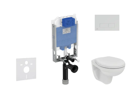 Ideal Standard ProSys - Set předstěnové instalace, klozetu a sedátka  Eurovit, tlačítka Oleas M2, Rimless, SoftClose, chrom ProS