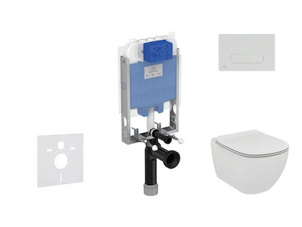 Ideal Standard ProSys - Set předstěnové instalace, klozetu a sedátka  Tesi, tlačítka Oleas M1, Aquablade, SoftClose, bílá ProSys