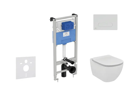 Ideal Standard ProSys - Set předstěnové instalace, klozetu a sedátka  Tesi, tlačítka Oleas M1, Aquablade, SoftClose, chrom ProSy