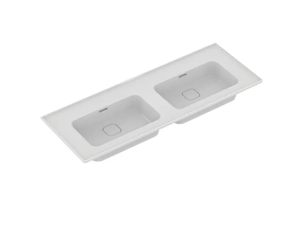 Ideal Standard Strada II - Nábytkové dvojumyvadlo 124x46 cm, bez otvoru pro baterii, s Ideal Plus, bílá T3636MA