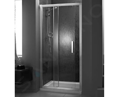 Ideal Standard Synergy - Sprchové dveře posuvné dvoudílné 137-142 cm, lesklý hliník/číré sklo L6395EO