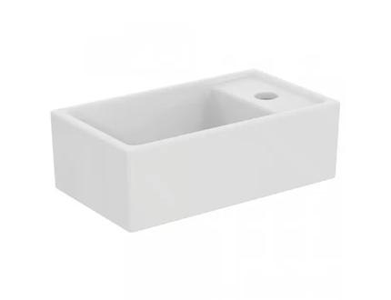 Ideal Standard Tempo - Umývátko na desku, 37x21 cm, bez přepadu, 1 otvor pro baterii vpravo, bílá E210901