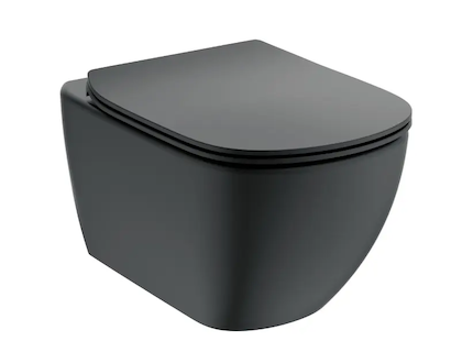Ideal Standard Tesi - Závěsné WC se sedátkem softclose, Aquablade, černá T3546V3