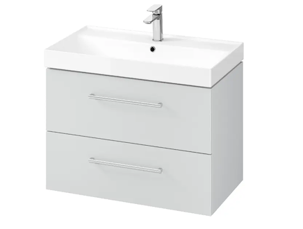 kielle Arkas I - Skříňka včetně umyvadla 80x57x44 cm, 2 zásuvky, šedá 50011S82