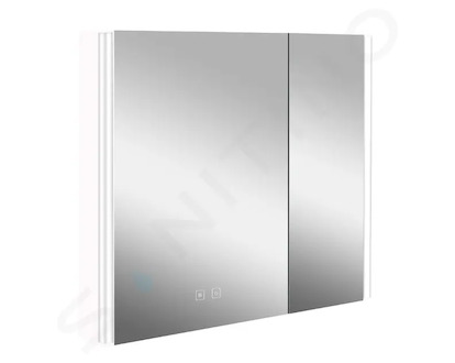 kielle Arkas I - Zrcadlová skříňka s LED osvětlením, vyhříváním a USB portem, 80x70x13 cm, bílá 50111810