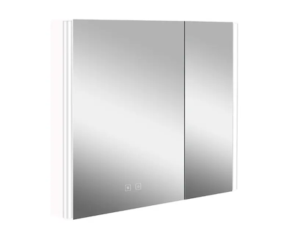 kielle Arkas I - Zrcadlová skříňka s LED osvětlením, vyhříváním a USB portem, 80x70x13 cm, bílá 50111810