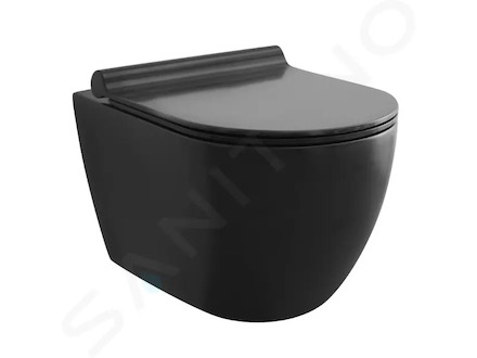 kielle Gaia - Závěsné WC se sedátkem SoftClose, Rimless, matná černá 30115040