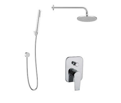 kielle Harmonia - Sprchový set s baterií pod omítku, pro 2 spotřebiče, s příslušenstvím EcoSpare a tělesem, chrom 20623SP100