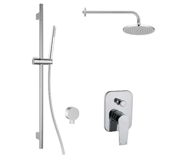 kielle Harmonia - Sprchový set s baterií pod omítku, pro 2 spotřebiče, s příslušenstvím EcoSpare a tělesem, chrom 20623SP60