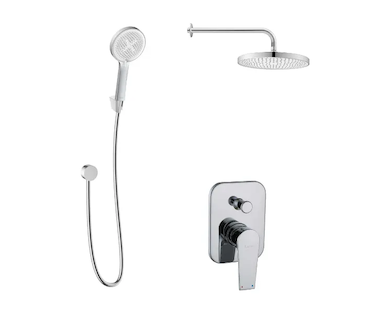 kielle Harmonia - Sprchový set s baterií pod omítku, pro 2 spotřebiče, s příslušenstvím EcoSpare a tělesem, chrom 20623SP90