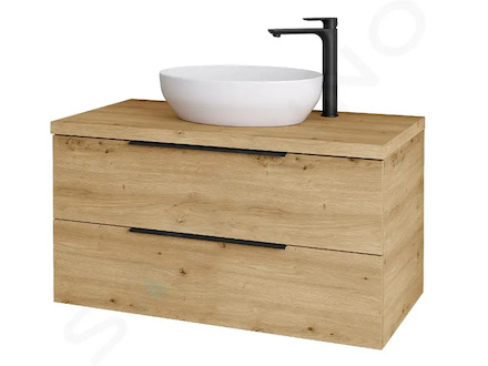 kielle Idolio - Skříňka včetně desky pod umyvadlo 100x54x50 cm, s výřezem, karamel 50024101