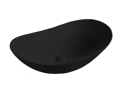 kielle Idolio - Umyvadlo na desku 59x36 cm, matná černá 30624604