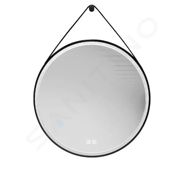 kielle Idolio - Zrcadlo s LED osvětlením a vyhříváním, průměr 59 cm, černá 50324004