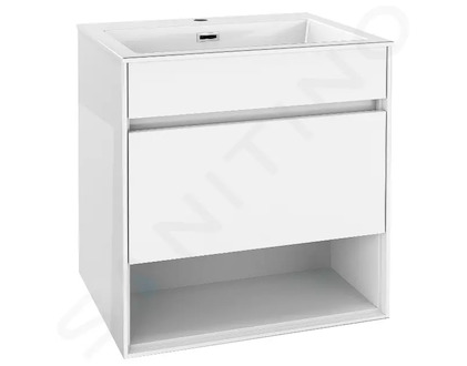 kielle Nefia - Skříňka s umyvadlem 60 cm, lesklá bílá 50027S610