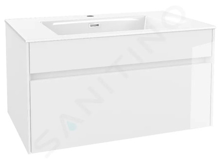 kielle Nefia - Skříňka s umyvadlem 80 cm, lesklá bílá 50027S800