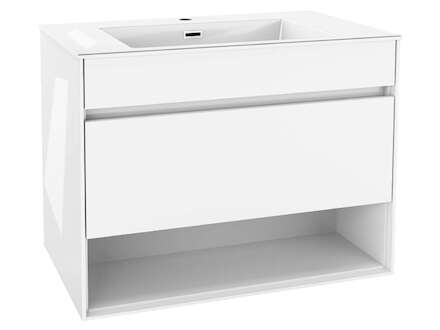 kielle Nefia - Skříňka s umyvadlem 80 cm, lesklá bílá 50027S810