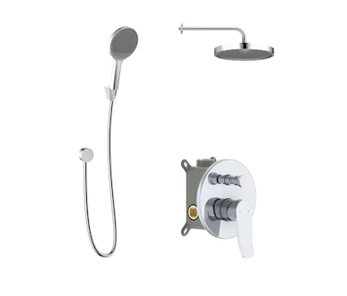 kielle Nefia - Sprchový set s baterií pod omítku, pro 2 spotřebiče, s příslušenstvím EcoSpare a tělesem, chrom 20627SP130