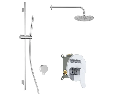 kielle Nefia - Sprchový set s baterií pod omítku, pro 2 spotřebiče, s příslušenstvím EcoSpare a tělesem, chrom 20627SP80