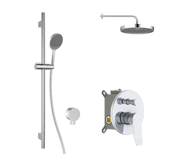 kielle Nefia - Sprchový set s baterií pod omítku, pro 2 spotřebiče, s příslušenstvím EcoSpare a tělesem, chrom 20627SP90