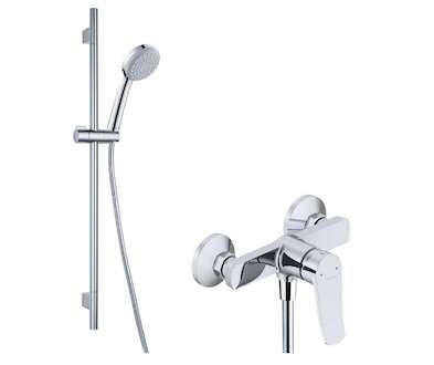 kielle Nefia - Sprchový set s baterií, tyčí, hadicí a sprchovou hlavicí, chrom 20627SN90