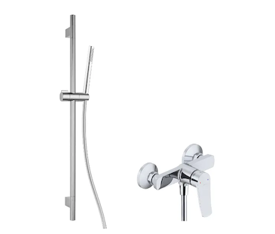 kielle Nefia - Sprchový set s baterií, tyčí, hadicí a sprchovou hlavicí EcoSpare, chrom 20627SN20