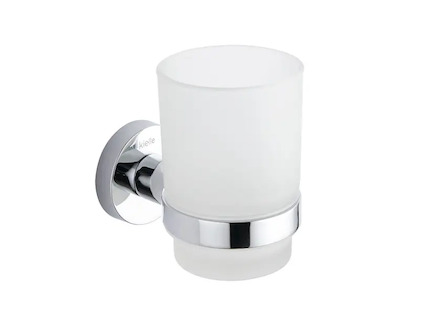 kielle Oudee - Sklenka na kartáčky a pastu s držákem, matné sklo/chrom 40002020