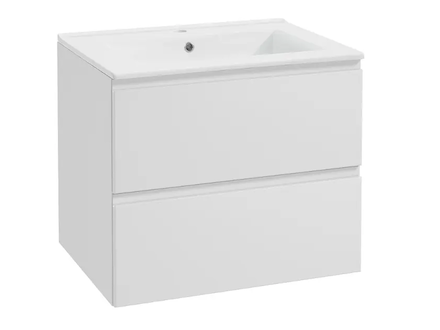 kielle Oudee - Skříňka včetně umyvadla, 60x55x46 cm, 2 zásuvky, lesklá bílá 50002S60