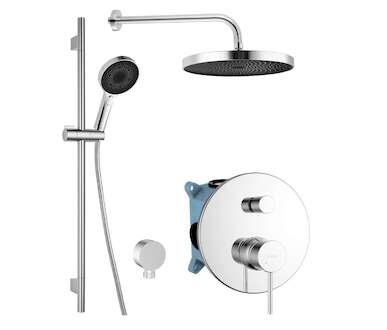 kielle Oudee - Sprchový set s baterií pod omítku, pro 2 spotřebiče, s příslušenstvím a tělesem, chrom 20602SP10