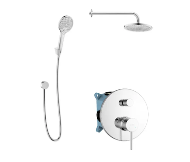 kielle Oudee - Sprchový set s baterií pod omítku, pro 2 spotřebiče, s příslušenstvím EcoSpare a tělesem, chrom 20602SP100