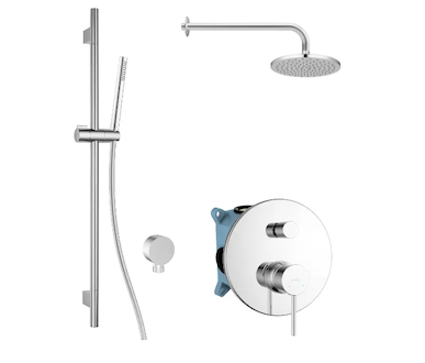 kielle Oudee - Sprchový set s baterií pod omítku, pro 2 spotřebiče, s příslušenstvím EcoSpare a tělesem, chrom 20602SP40