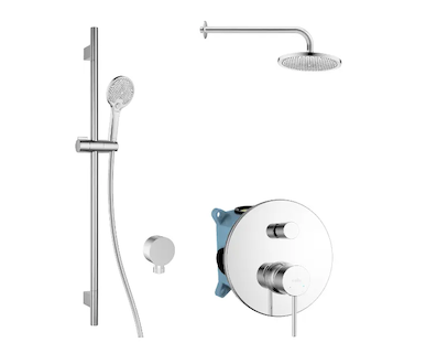 kielle Oudee - Sprchový set s baterií pod omítku, pro 2 spotřebiče, s příslušenstvím EcoSpare a tělesem, chrom 20602SP60