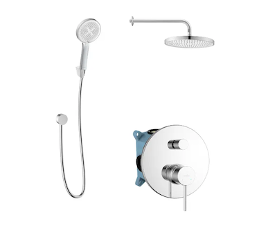 kielle Oudee - Sprchový set s baterií pod omítku, pro 2 spotřebiče, s příslušenstvím EcoSpare a tělesem, chrom 20602SP70