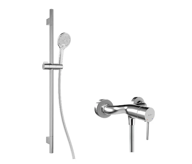 kielle Oudee - Sprchový set s baterií, tyčí, hadicí a sprchovou hlavicí EcoSpare, chrom 20602SN40