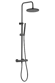 kielle Oudee - Sprchový set s termostatem, 20 cm, 1 proud, matná černá 20602044E