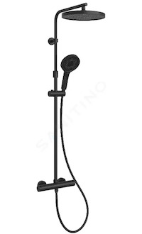 kielle Oudee - Sprchový set s termostatem, 26 cm, 3 proudy, matná černá 20602014