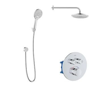 kielle Oudee - Termostatická baterie pod omítku, pro 2 spotřebiče, s příslušenstvím EcoSpare a tělesem, chrom 20602SPT100