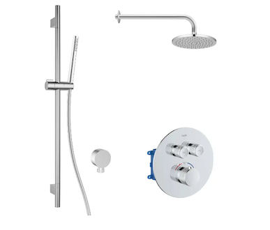 kielle Oudee - Termostatická baterie pod omítku, pro 2 spotřebiče, s příslušenstvím EcoSpare a tělesem, chrom 20602SPT40