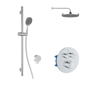 kielle Oudee - Termostatická baterie pod omítku, pro 2 spotřebiče, s příslušenstvím EcoSpare a tělesem, chrom 20602SPT50