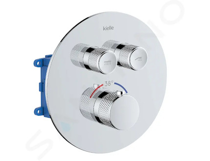 kielle Oudee - Termostatická baterie pod omítku, včetně tělesa, pro 2 spotřebiče, chrom 10602200