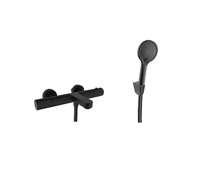 kielle Oudee - Termostatická vanová baterie s příslušenstvím EcoSpare, matná černá 10302SNT114